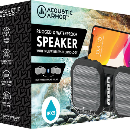 "Ranger" Portable Speaker Water Resistant and Rugged, Black