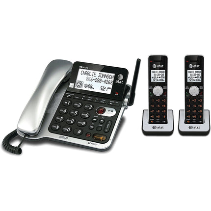 DECT 6.0 Expandable Phone System with Digital Answering System, Black/Silver