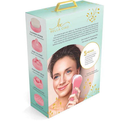 6PC FACIAL MASSAGE & CLEANSING SET, Pink