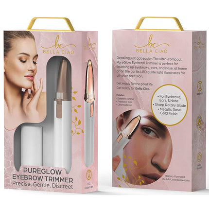 Eyebrow Trimmer with Led Light, White