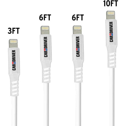 USB to Lightning Connector, 4 PVC White Cables