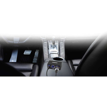 USB + DUAL SOCKET CAR CHARGER