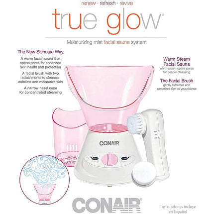 Moisturizing Mist Facial Sauna System; Pink/Cream