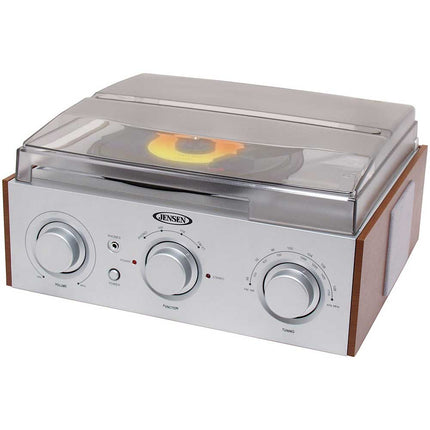3-Speed Turntable with AM/FM Receiver & Stereo Speakers
