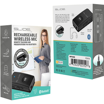 Rechargeable Wireless Mic Remote Teaching and Presentation Via Bluetooth®