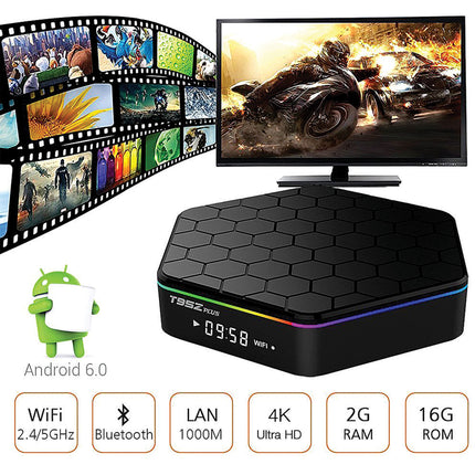 TV BOX 4K Pre-installed Android 6.0, Amlogic S912 Octa Core 2GB DDR3 16GB EMMC Flash, 2.4G/5G Dual WIFI Band 1000M LAN Ethernet Bluetooth 4.0 3D Streamming Media Player