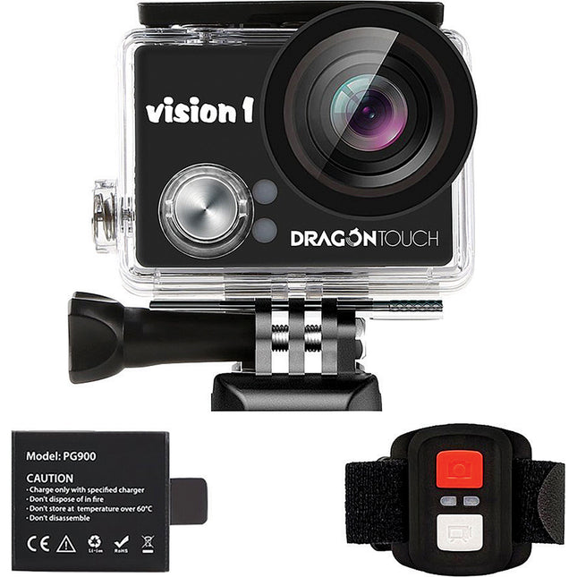 Vision 1 Action Cam for Kids 1080P Waterproof Camcorder w/ Remote