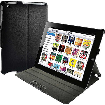 90814 Shell Portfolio iPad2 Case, Black Leather