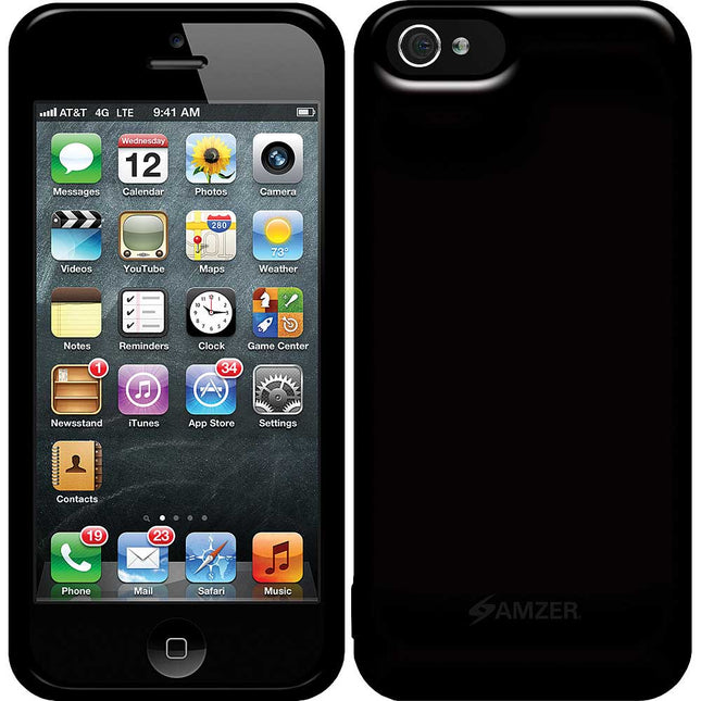 94513 Soft Gel TPU Gloss Skin Case For iPhone 5, Black