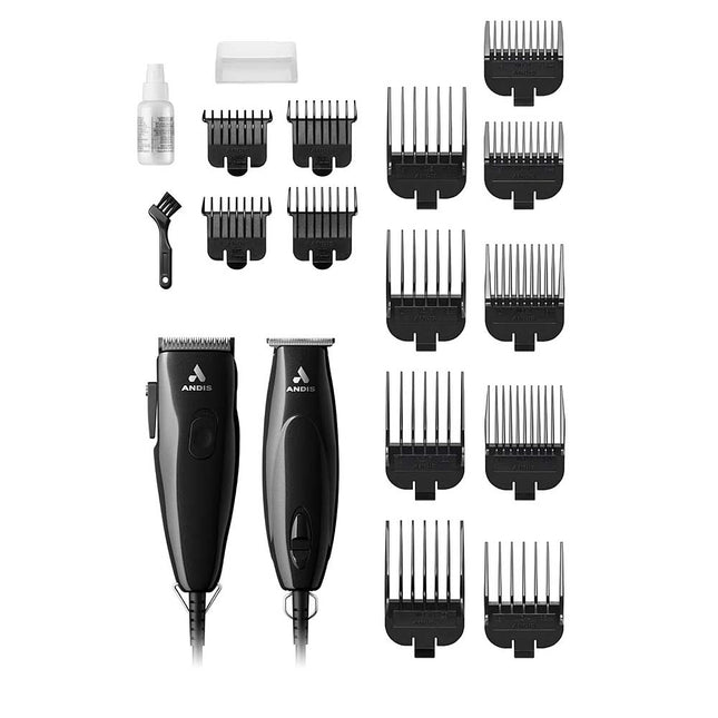 Professional Hair Clipper and Beard Trimmer Set, Black