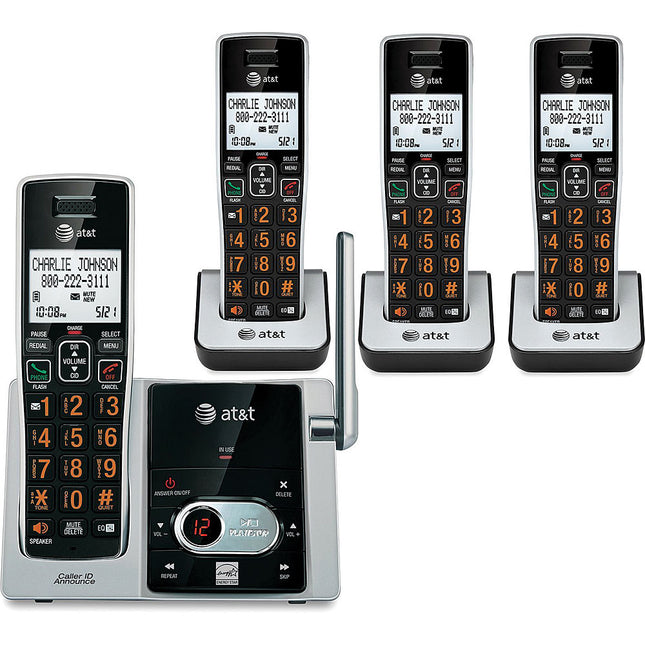 DECT 6.0 Expandable Cordless Phone w/Answering System and Caller ID, 4 Handsets