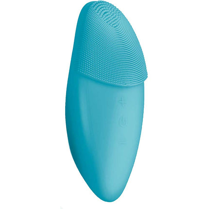 Ergonomic Silicone Facial Brush and Massager, Aqua