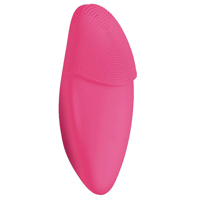 Ergonomic Silicone Facial Brush and Massager, Pink