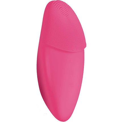 Ergonomic Silicone Facial Brush and Massager, Pink