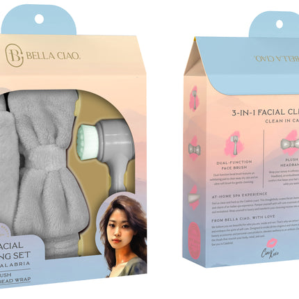 3PC FACIAL CLEANSING SET, Grey