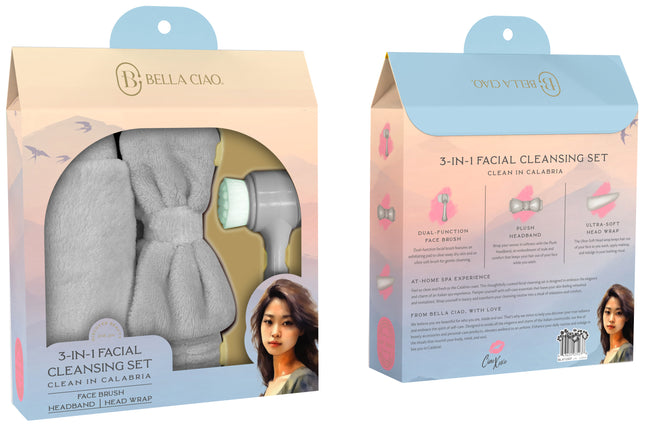 3PC FACIAL CLEANSING SET, Grey