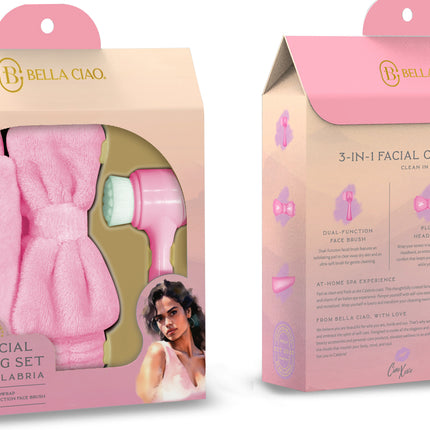 3PC FACIAL CLEANSING SET, Pink