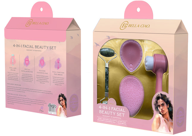 4-PIECE FACIAL BEAUTY SET, Pink