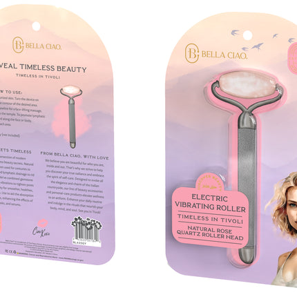 VIBRATING MASSAGE ROLLER
NATURAL ROSE QUARTZ ROLLER HEAD, Grey