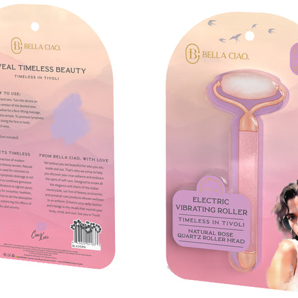 VIBRATING MASSAGE ROLLER
NATURAL ROSE QUARTZ ROLLER HEAD, Rose Gold