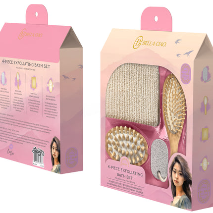 4-PIECE EXFOLIATING BATH SET