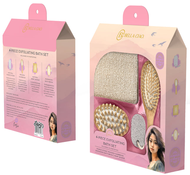 4-PIECE EXFOLIATING BATH SET