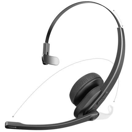 Noise-Cancelling Wireless Headset with Reversible Microphone Arm