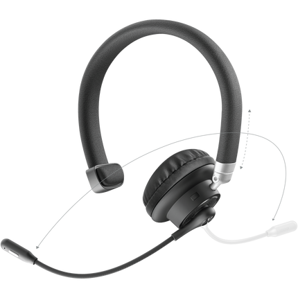 Noise-Cancelling Wireless Headset with Reversible Microphone Arm