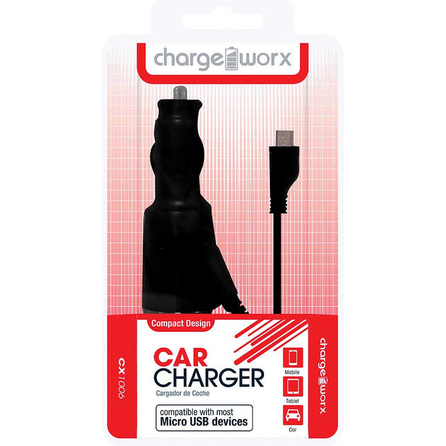CX1006BK Micro USB Car Charger, Black
