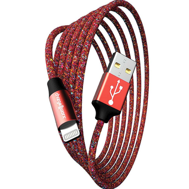 FlexKnit 10 FT Lightning Cable, Red