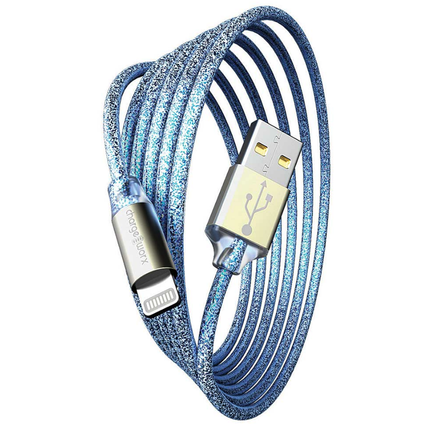 GlowSync 10 FT Lightning Cable, Light Blue