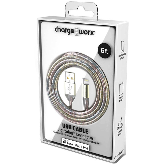 "GlowSync" 6 FT Lightning Cable, Multicolor