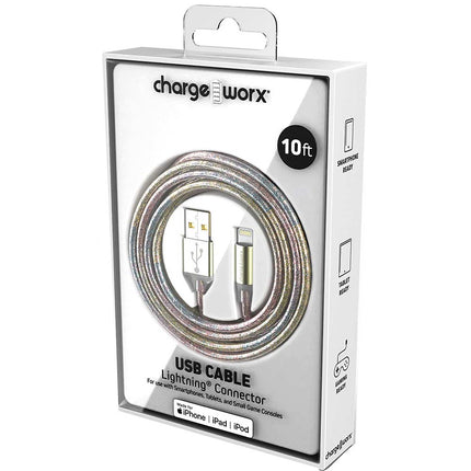 "GlowSync" 10 FT Lightning Cable, Multicolor