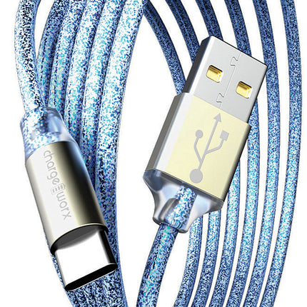 GlowSync 10 FT UCB-C Cable, Light Blue