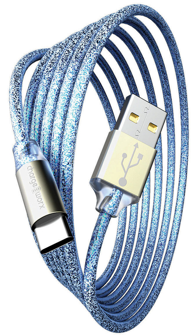 GlowSync 10 FT UCB-C Cable, Light Blue