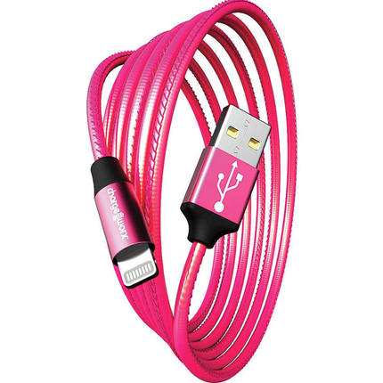 ColorCords 10 FT Lightning Cable, Pink