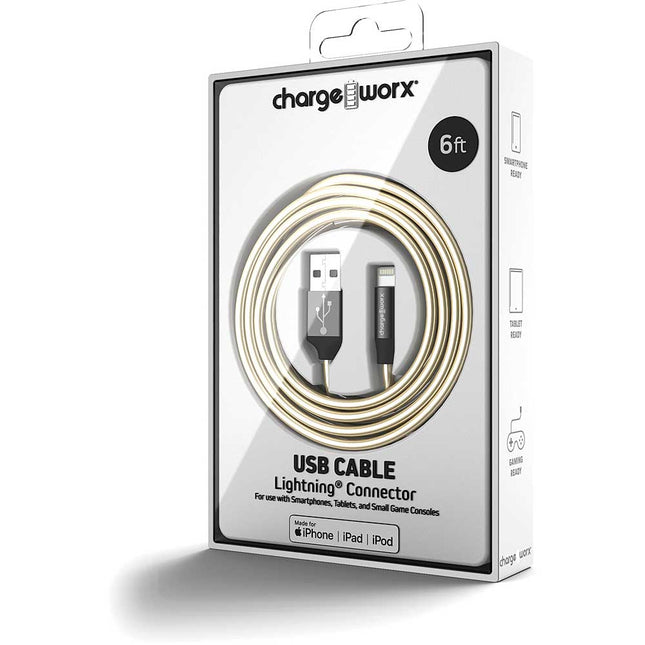 "ColorCords" 6 FT Lightning Cable, Silver