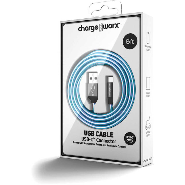 "ColorCords" 6 FT UCB-C Cable, Blue