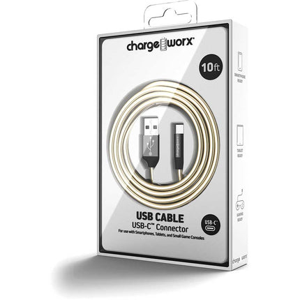 "ColorCords" 10 FT UCB-C Cable, Silver