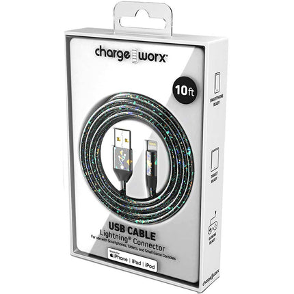 "PearlEssence" 10 FT Lightning Cable, Black