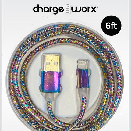 PearlEssence 6 FT Lightning Cable, Multicolor