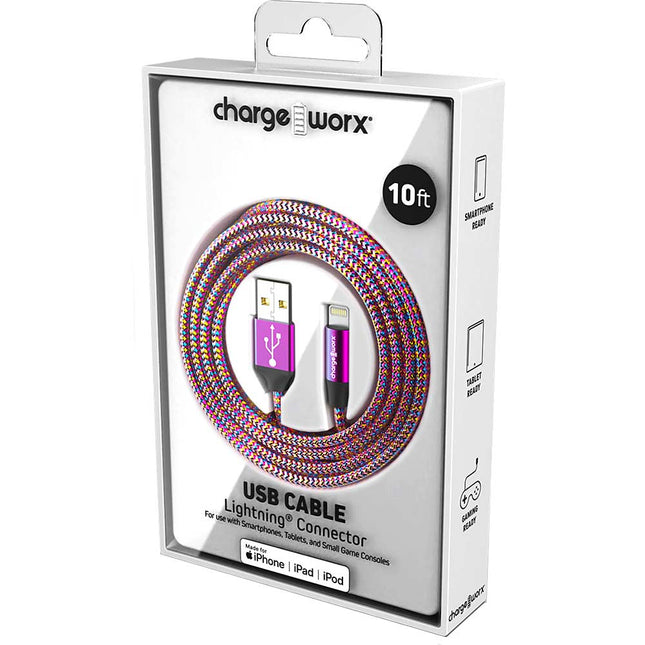 "PearlEssence" 10 FT Lightning Cable, Multicolor