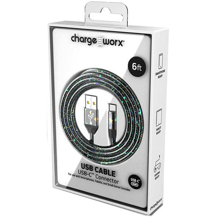 "PearlEssence" 6 FT UCB-C Cable, Black