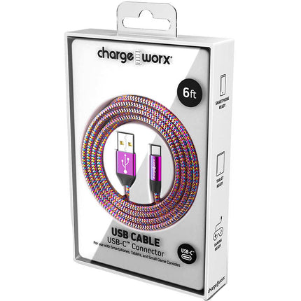 "PearlEssence" 6 FT UCB-C Cable, Multicolor