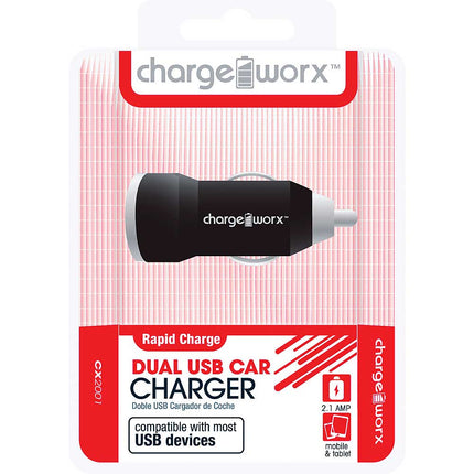 CX2001BK 2.1A Dual USB Car Charger, Black
