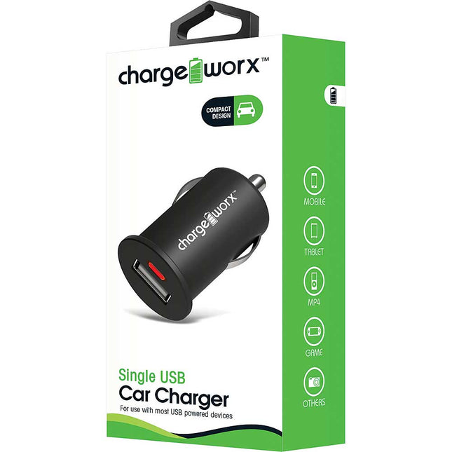 Single USB Car Charger, Black