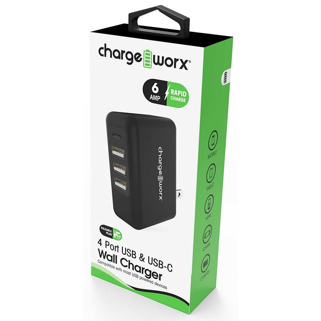 CX2507BK 4 ports  USB Wall Charger, Black