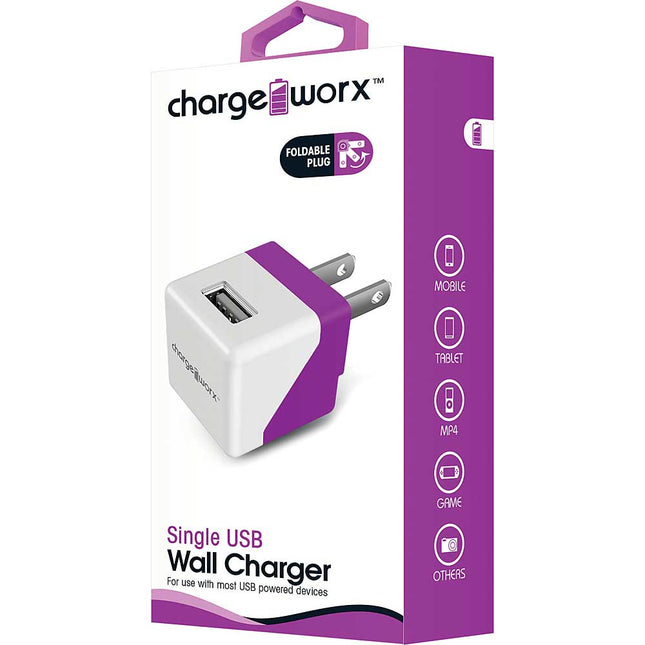 Single USB Wall Charger, Violet