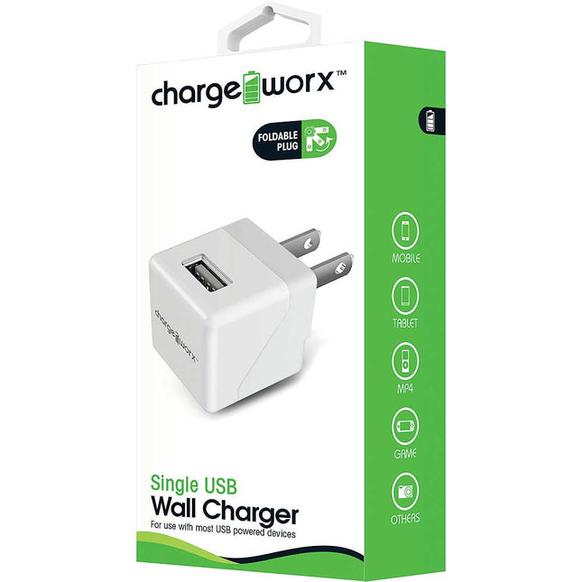 Single USB Wall Charger, White