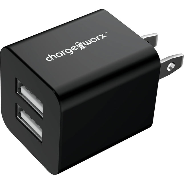 2.1A Dual USB Wall Charger, Black